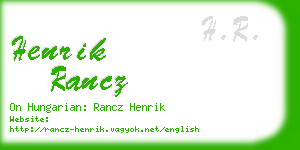 henrik rancz business card